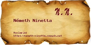 Németh Ninetta névjegykártya
